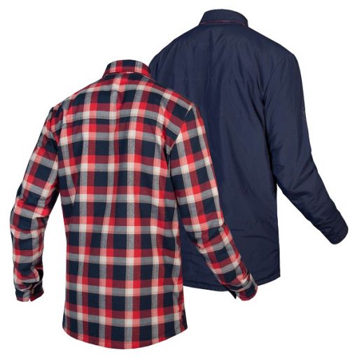 Camicia antivento Endura Hummvee lato camicia flanella a quadri rosso e lato giacca leggera anti-vento vista retro