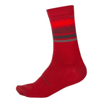 Calze invernali Endura BaaBaa Merino Stripe Sock colore Red