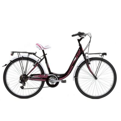 Bici Brera da città modello Brio Love con ruote 26" colore Nero e Fuxia