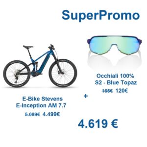 Immagine promozione e-bike stevens e-inception am 7.7 + occhiali 100% S2 Blue Topaz